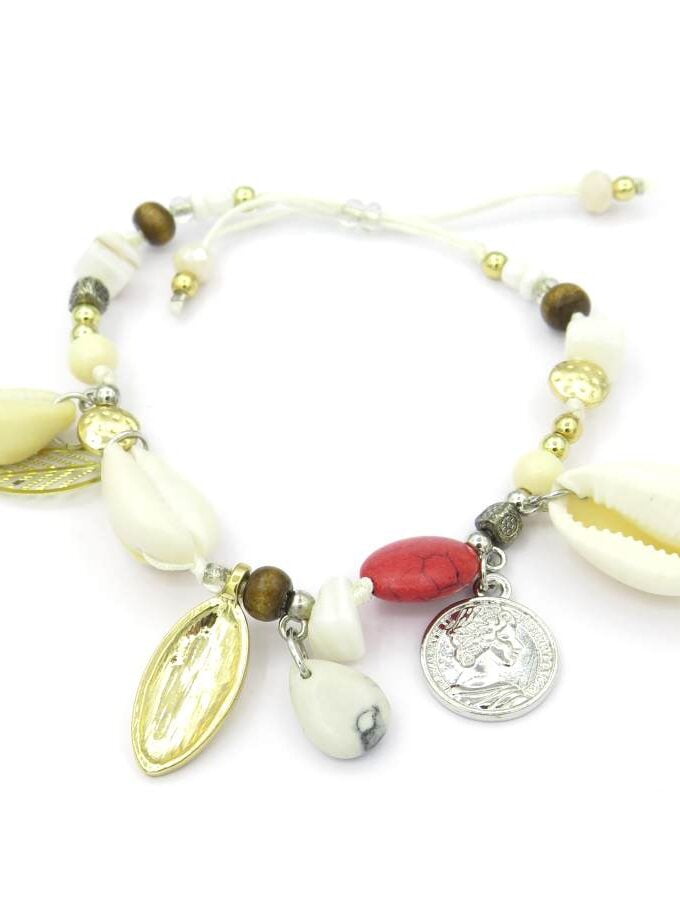 Armband schelpen en bedeltjes