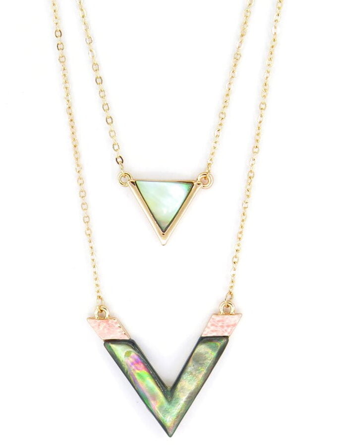 Dubbele ketting rose met driehoeken