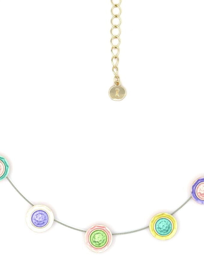 Korte ketting ronde hangertjes matte kleuren