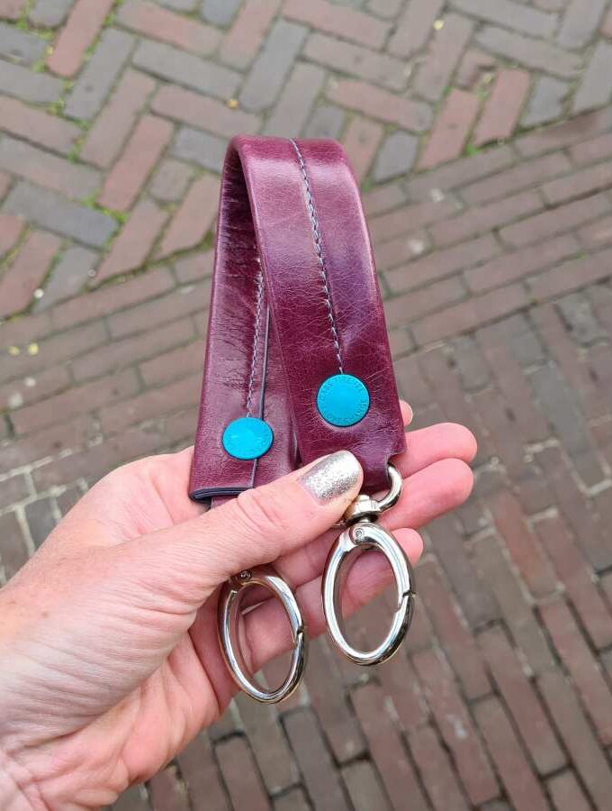 paars leren schouderband gabs