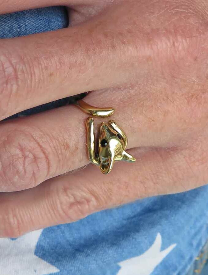Ring goudkleur met muisje