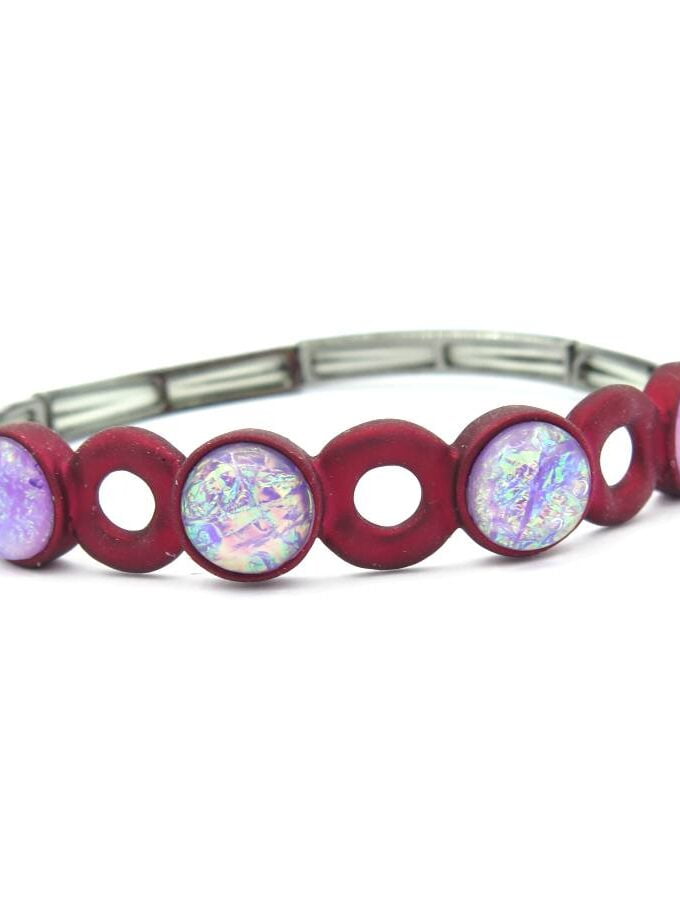 Armband elastiek rood parelmoer