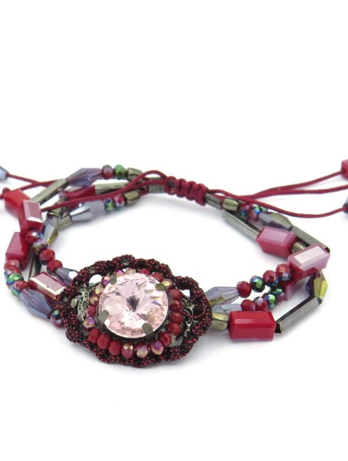 Armband stenen knoop touw slot