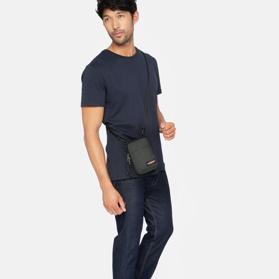 Eastpak Buddy platte schoudertas Black Denim grijs