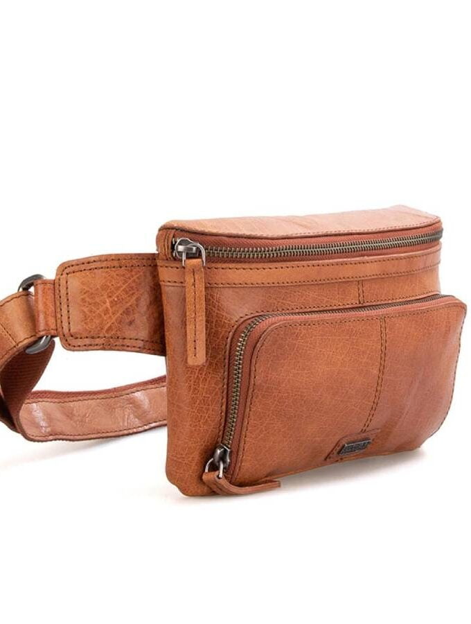 Leren heuptas cognac met voorvak Spikes & Sparrow