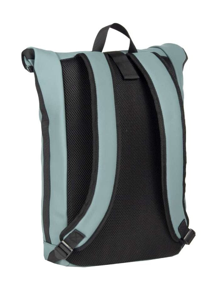 Rolltop rugzak lichtblauw met laptopvak