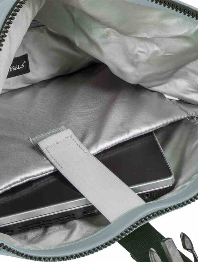 Rolltop rugzak lichtblauw met laptopvak