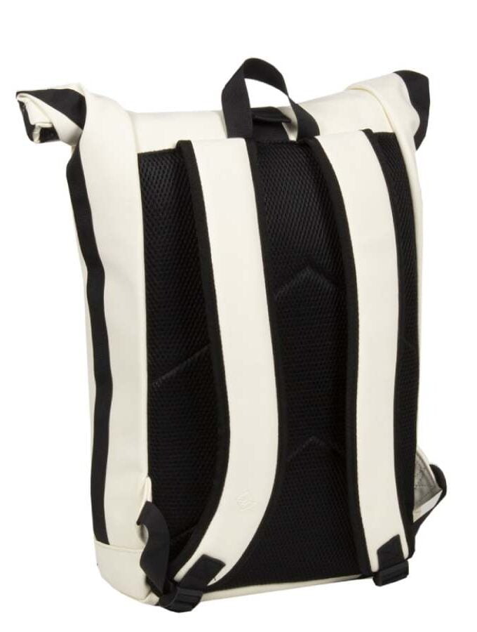 Rolltop rugzak off white met laptopvak 15 inch