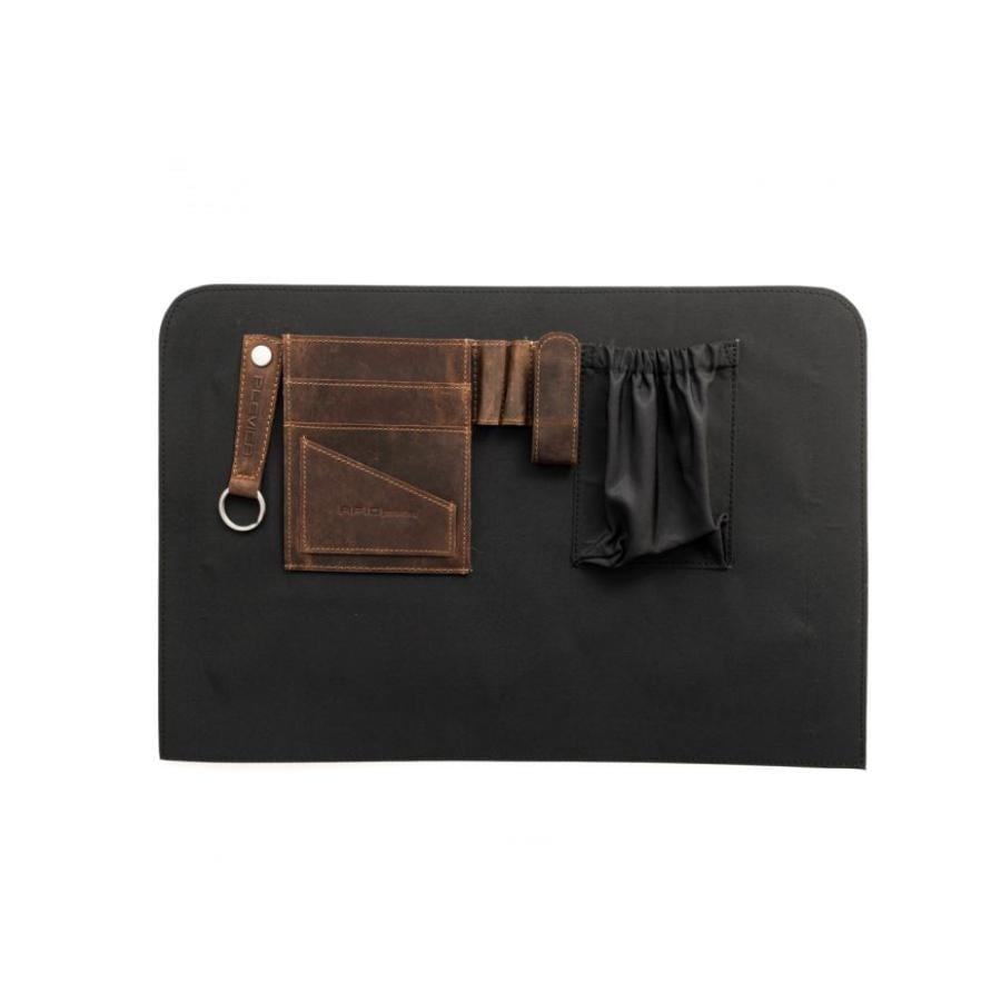 Grote leren Plevier werktas 17 inch laptop met klep