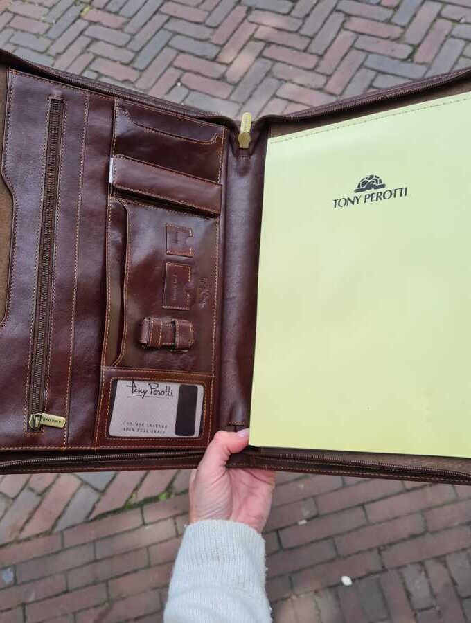 Tony Perotti leren schrijfmap A4 met rits