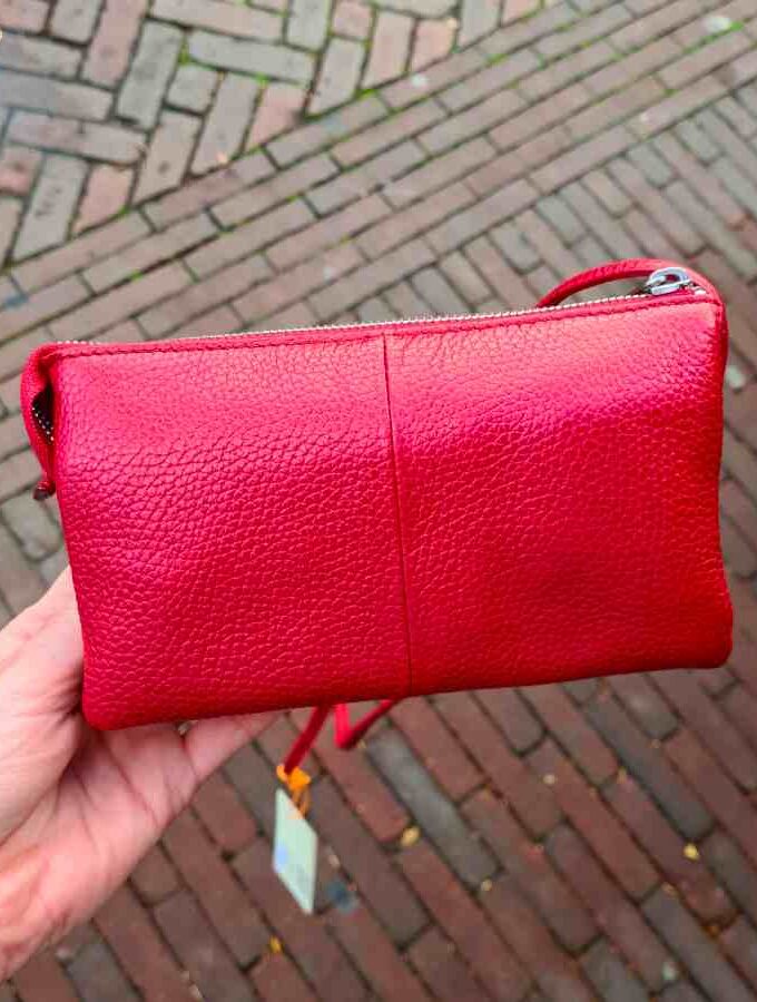 Rood leren clutch Gigi Fratelli