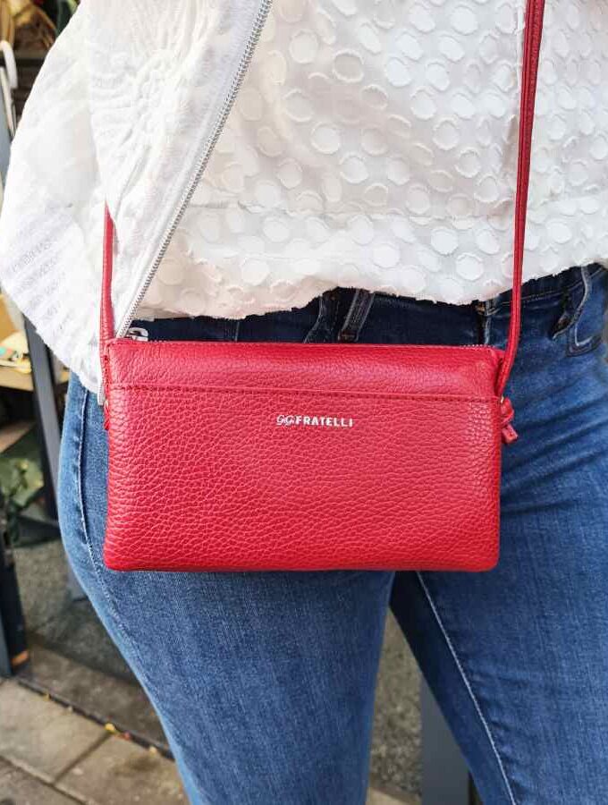 Rood leren clutch Gigi Fratelli
