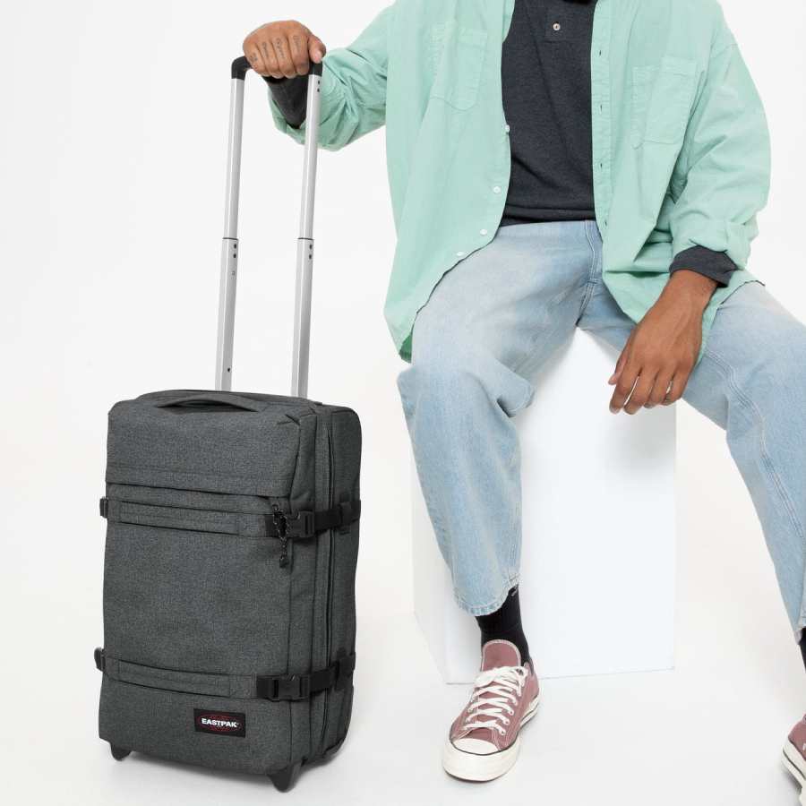 Eastpak Transit'R S Black Denim handbagage soft wheels