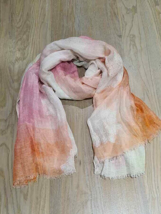 Linnen sjaal zachte kleuren pastel
