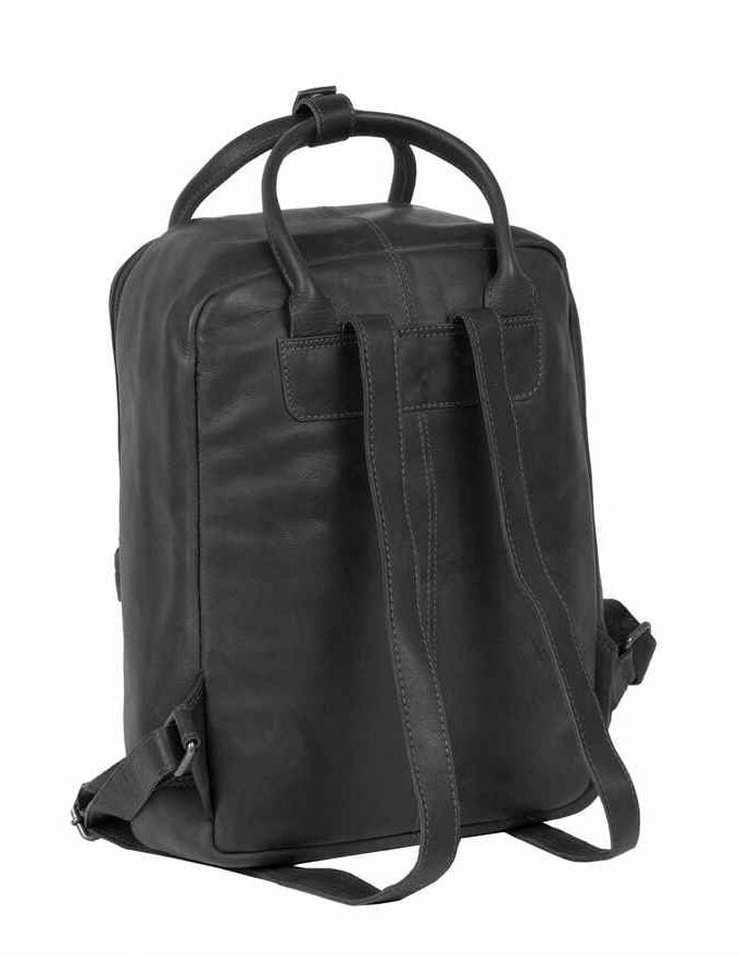 Leren rugtas zwart leer "Nynke" shopper backpack