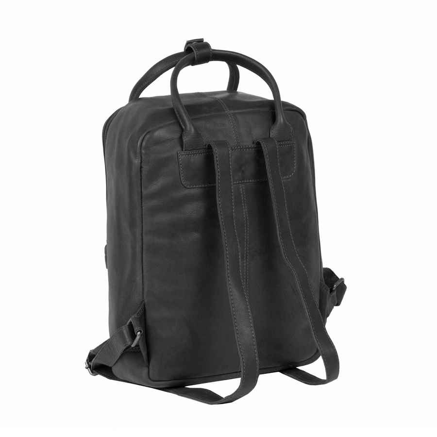 Leren rugtas zwart leer "Nynke" shopper backpack