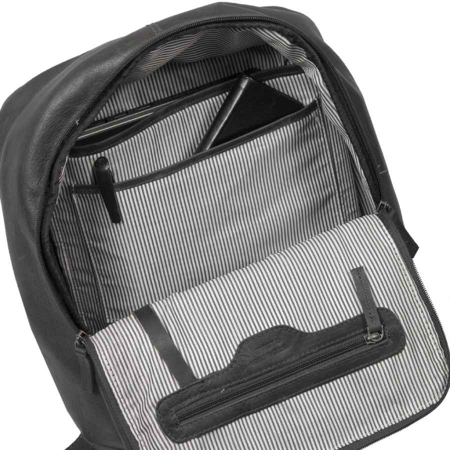 Leren rugtas zwart leer "Nynke" shopper backpack