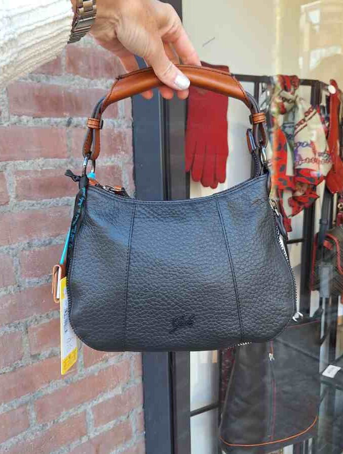 Gabs Lorena buideltas zwart met cognac hengsel