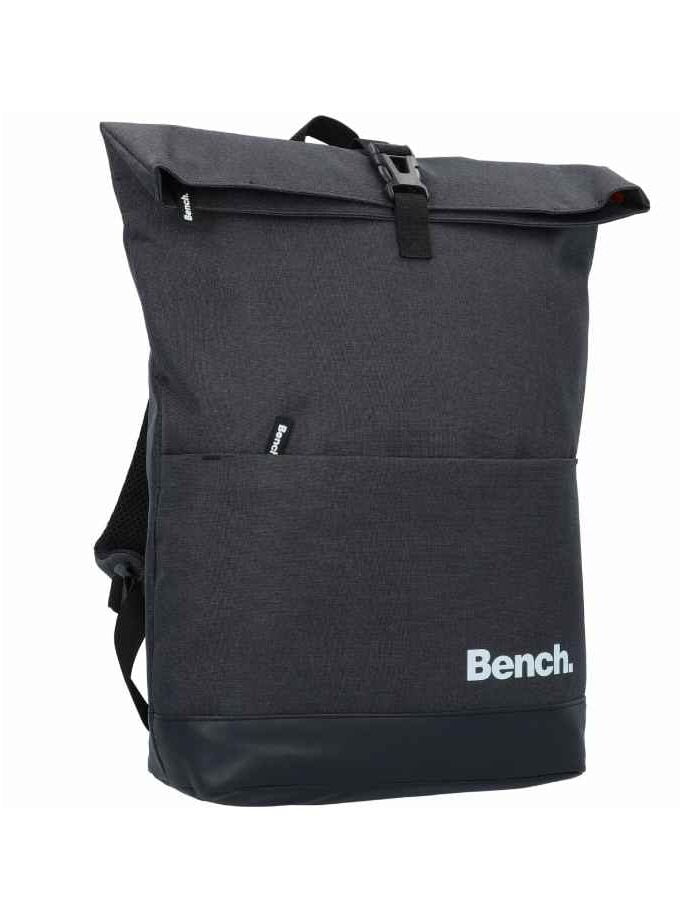 Rolltop rugzak met laptopvak zwart