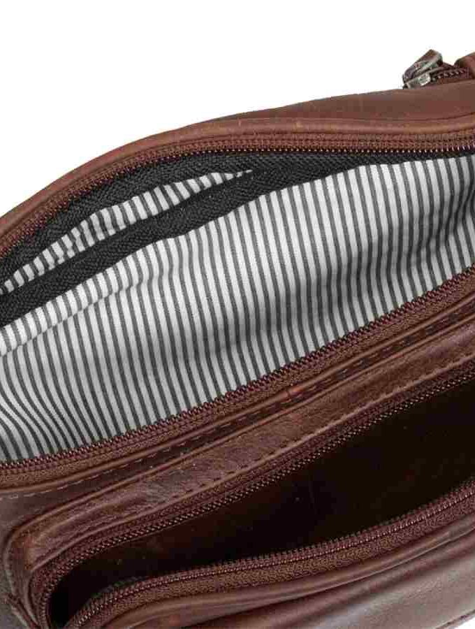 Bruin leren heuptas heren en dames met veel vakken