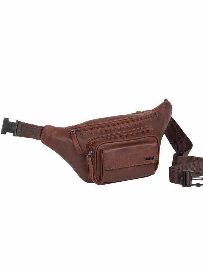 Bruin leren heuptas heren en dames met veel vakken