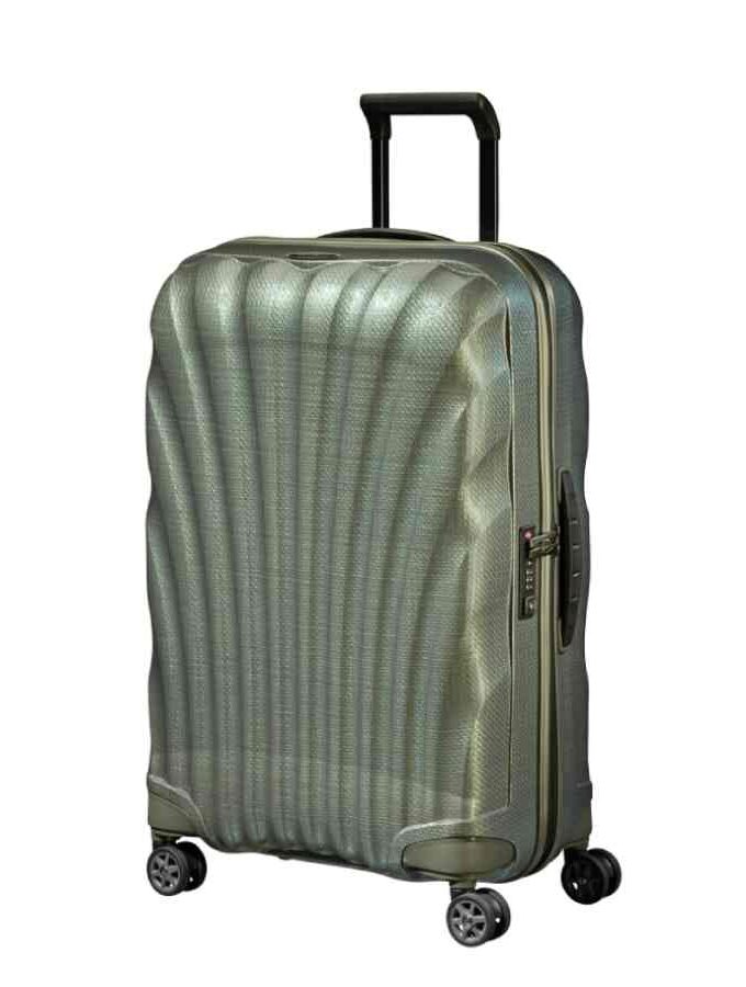 metallic green curv koffer samsonite groen