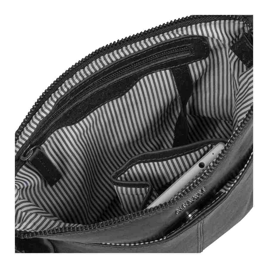 Zwart leren schoudertas vierkant model