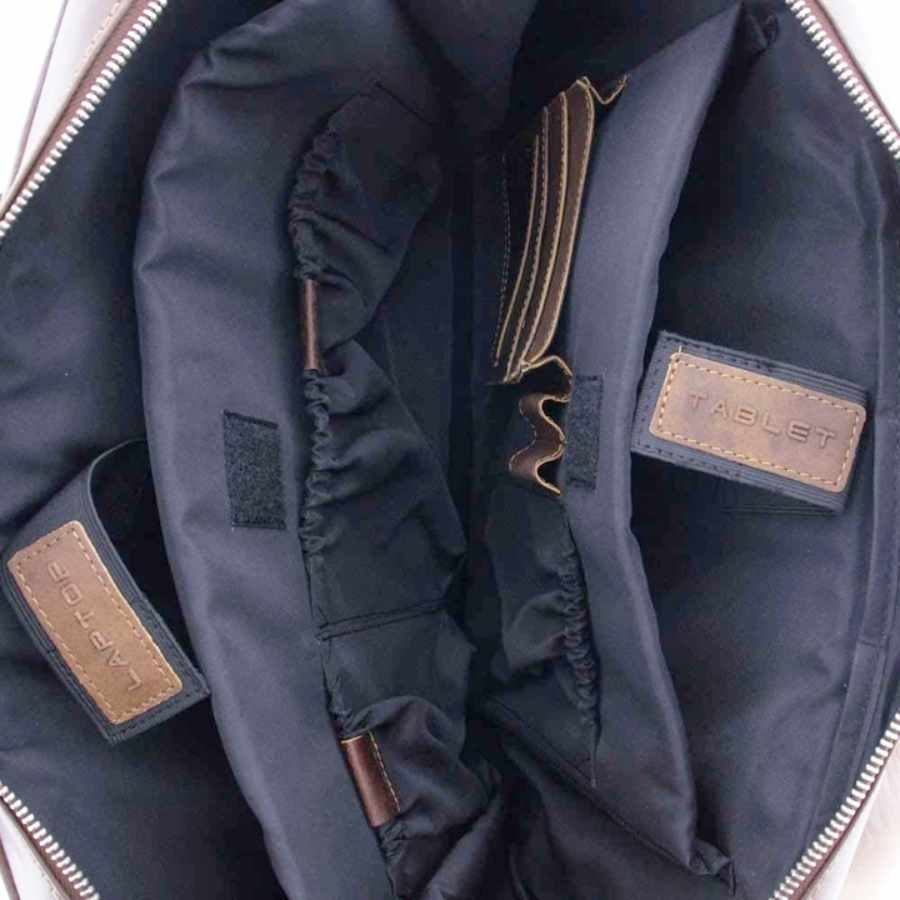 Plevier Vintage London Laptoptas 2 vaks dark brown