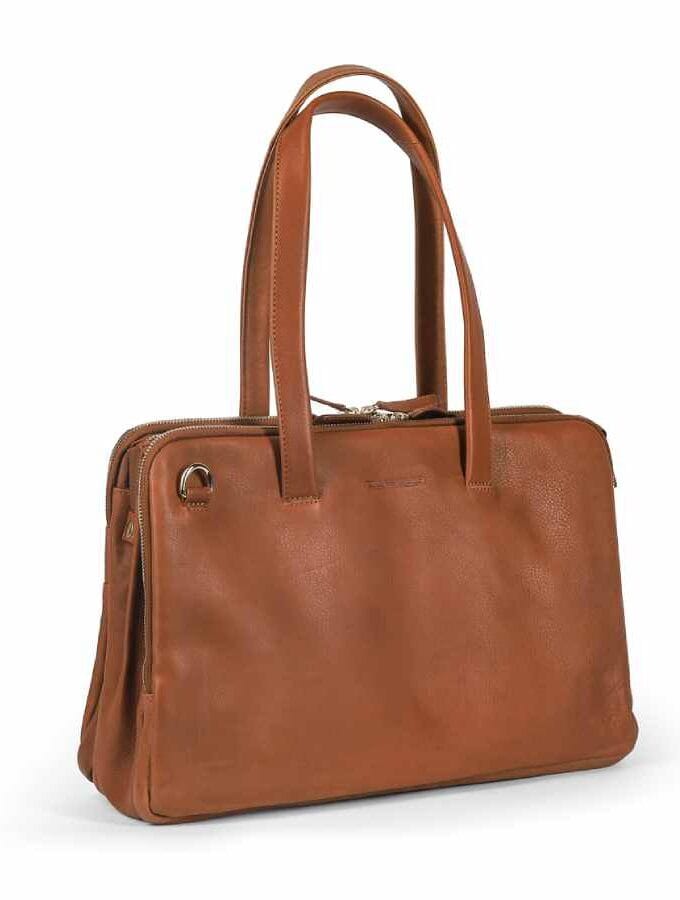 Plevier werktas dames 3-vaks Hearst cognac