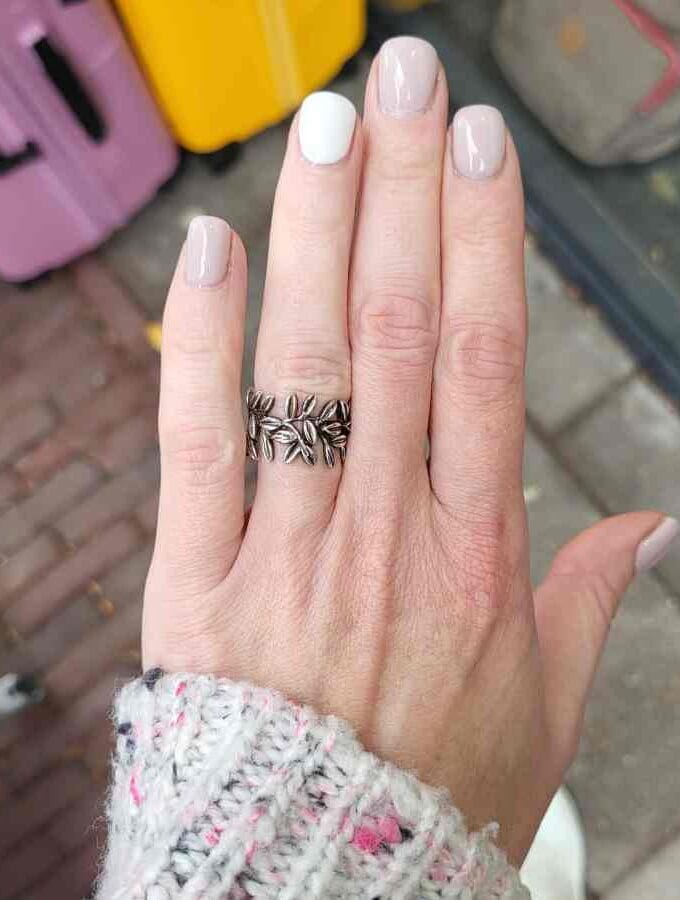 Ring echt zilver bladeren