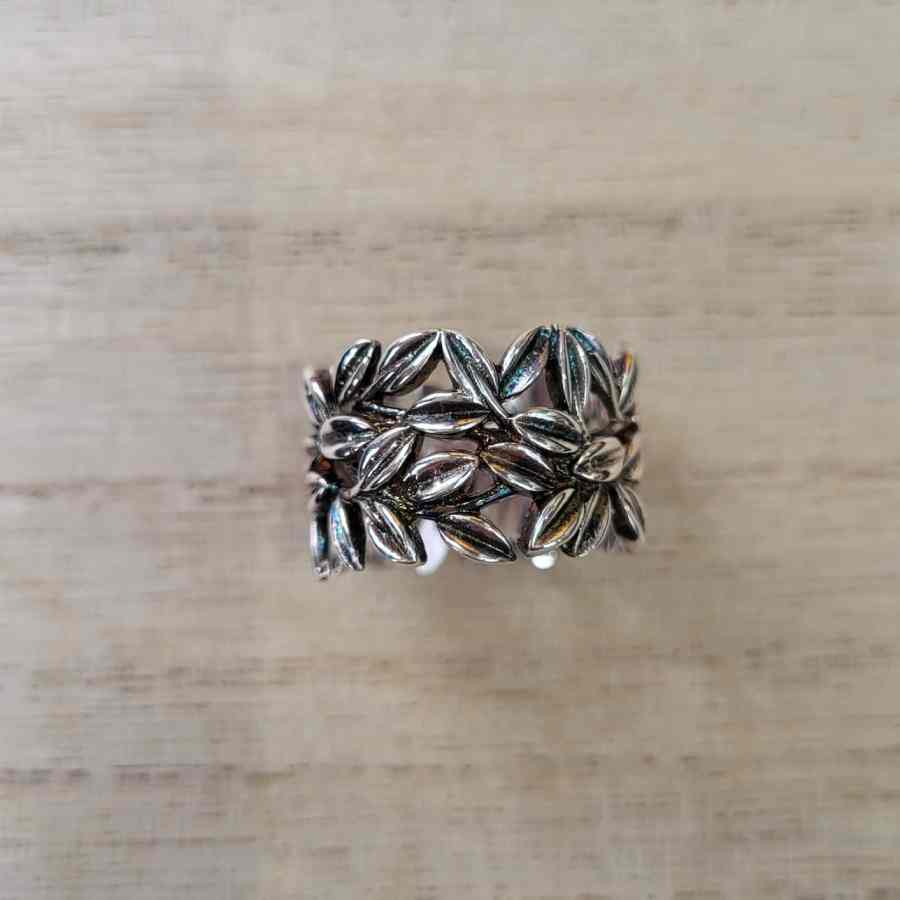 Ring echt zilver bladeren